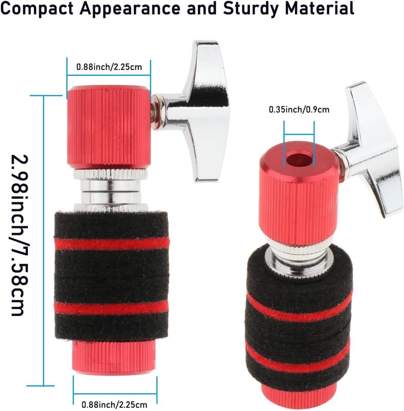 Fiozinx Hi-hat Clutch, Hi Hat Stand for 6 mm Rod, Aluminum Hi-hat Clutch Cymbal Standard Hi-Hat Stands for Jazz Drum Parts Accessories, Red - Image 3